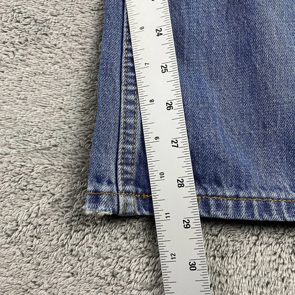 Levis 527 Low Boot Cut Jeans Mens 34x30 Blue Medium Wash Mid Rise Distressed Rip